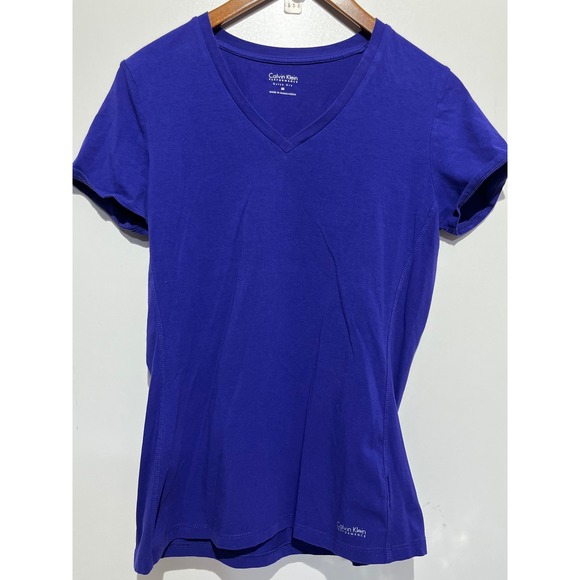 Calvin Klein Performance Tops - Calvin Klein‎ Performance Womens Cobalt Blue Quick Dry V-Neck T-Shirt Size M
